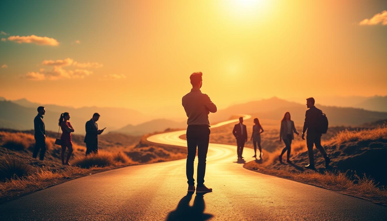 a group of people foreseeing career development